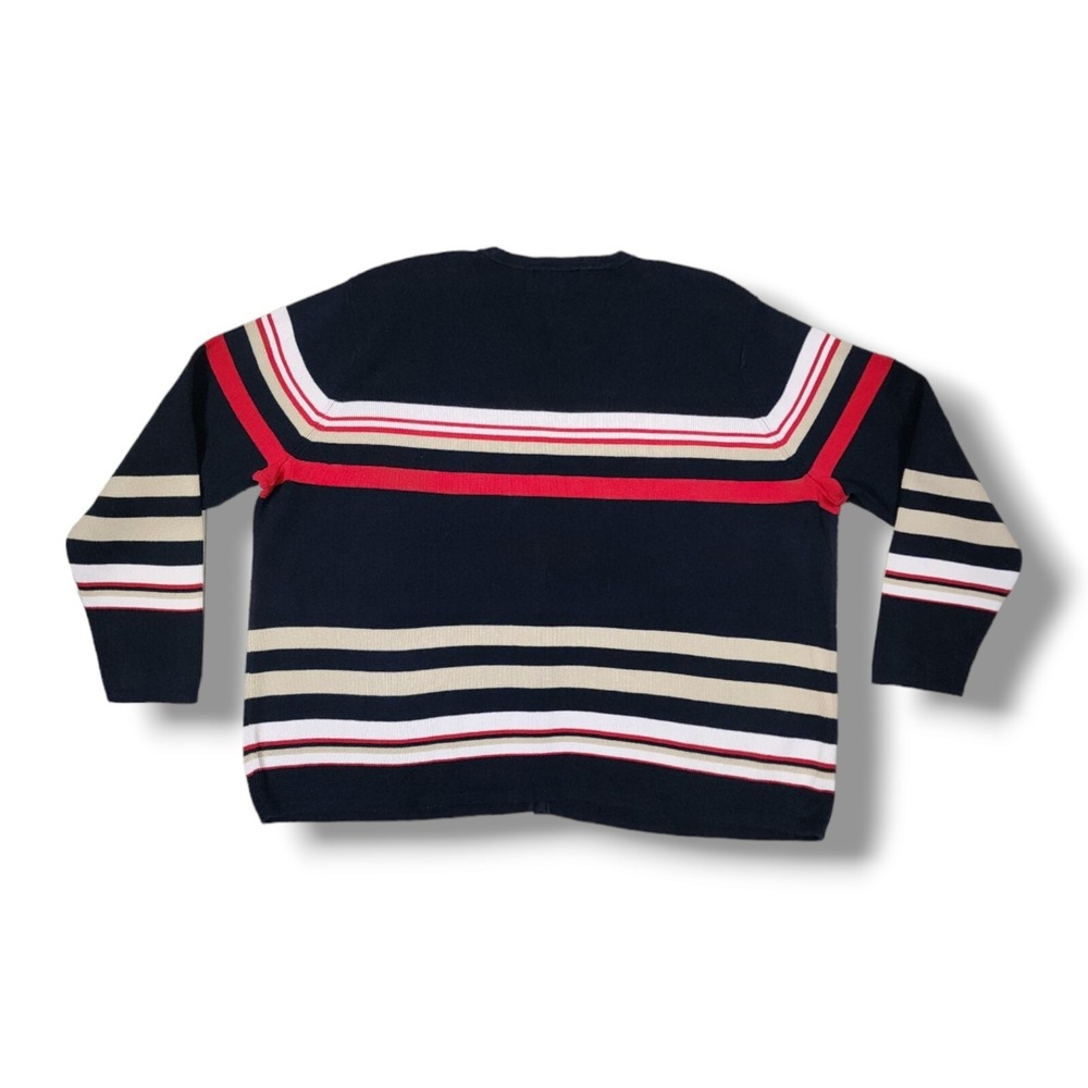 Vintage Heirloom Collectibles Striped Button Up‎ Cardigan Sweater Women's L - Picture 2 of 12